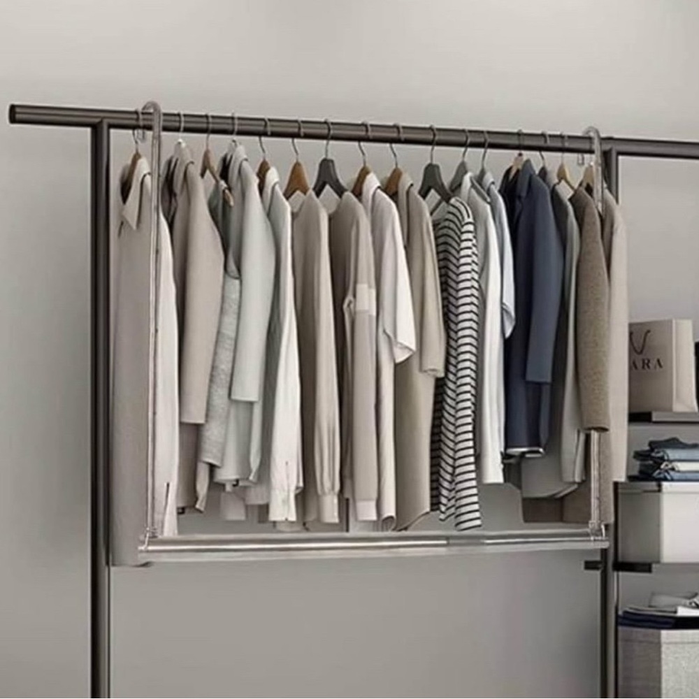 New 2pk Chrome Expanding Hanging Closet Rods